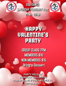 USA Dance 2/21 bring dessert