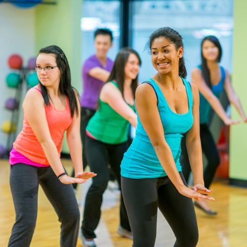 A group of ladies dancing