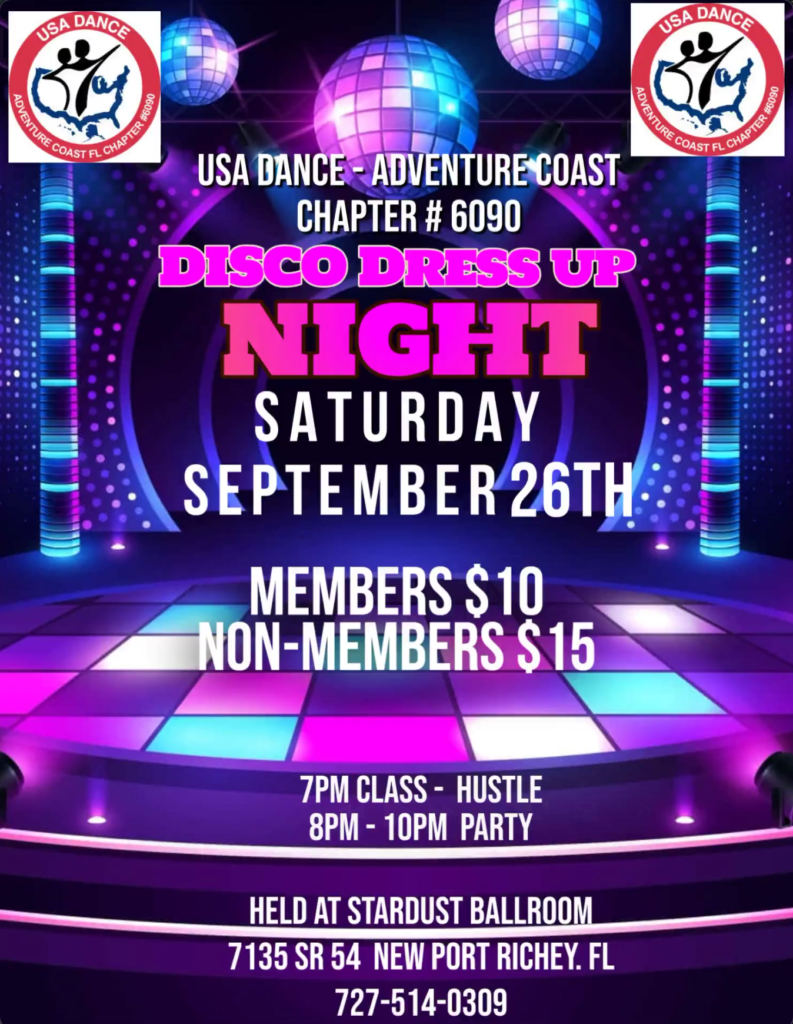 USA Dance Disco Dress Up Night September 26th